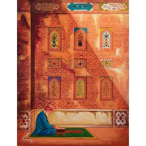 S. A. Noory, 18 x 24 Inch, Acrylic on Canvas, Cityscape Painting, AC-SAN-232